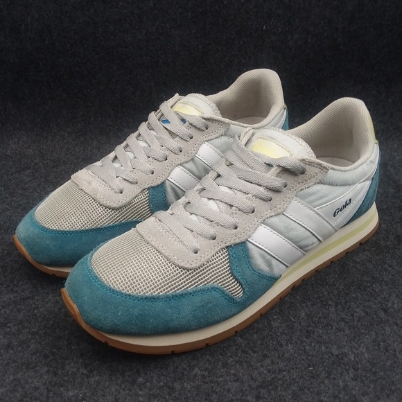 Gola Daytona CLA592 Womens 8.5 Teal Gray White Suede Leather Athletic Sneakers - Picture 1 of 14